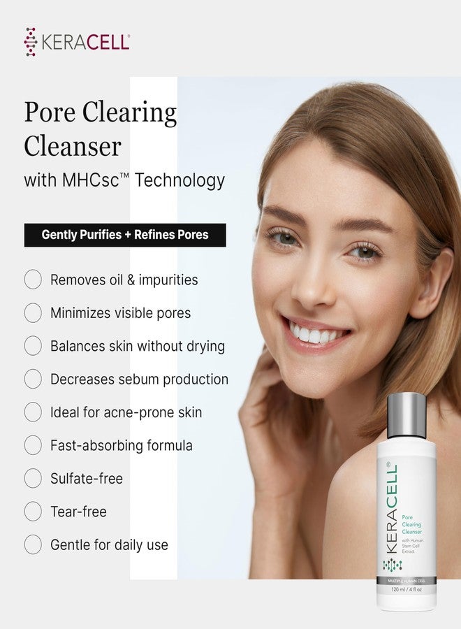Keracell Pore Clearing Cleanser - Pore Cleanser & Minimizer with Salicylic Acid & Panthenol - Acne Cleanser Face Wash with MHCsc Technology - Moisturizes, Decreases Oil & Removes Impurities - 4 oz - Image 2